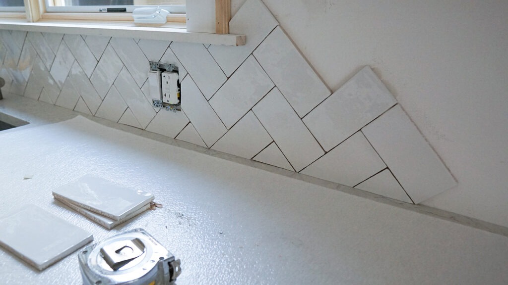 Backsplash tile project in the kitchen