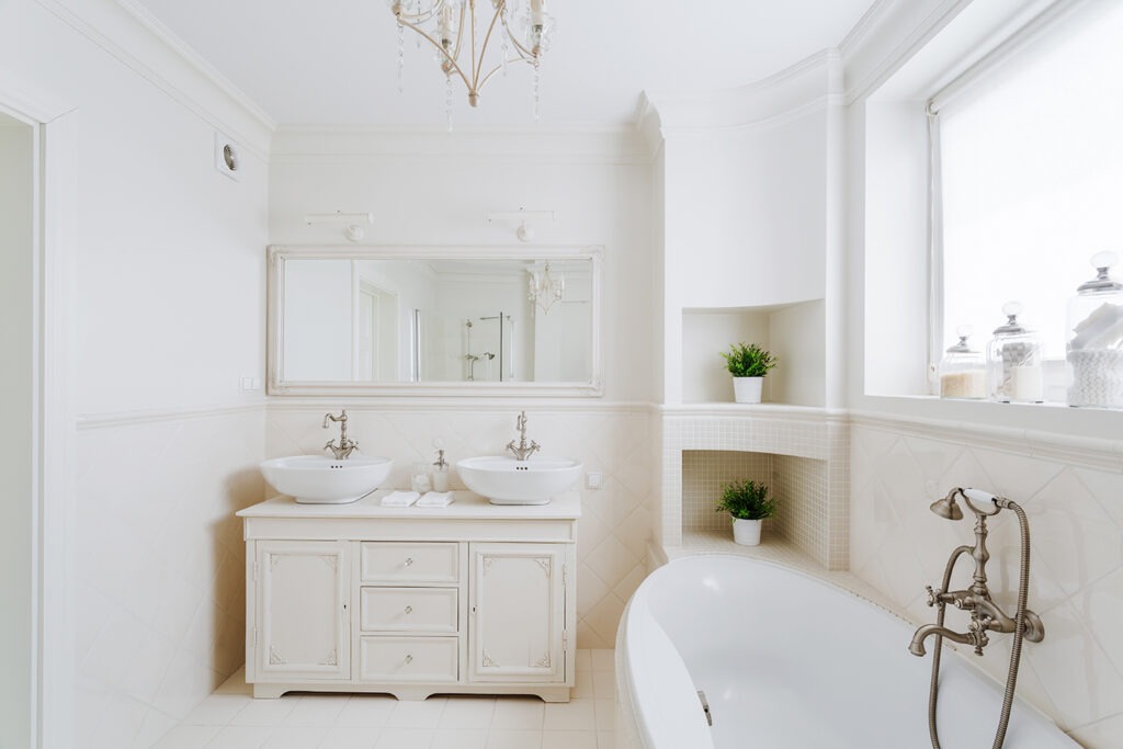 Luxury bathroom in the french style in the house